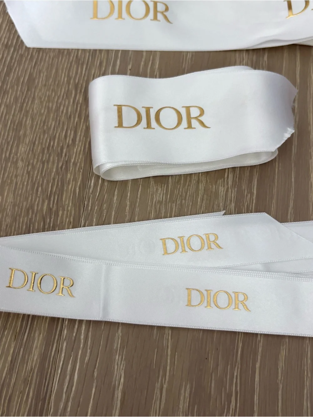 DIOR White Satin Logo Ribbon bundle - Luxury Gift Ribbon